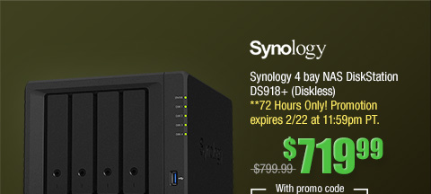 Synology 4 bay NAS DiskStation DS918+ (Diskless)