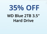 35% OFF WD Blue 2TB 3.5" Hard Drive