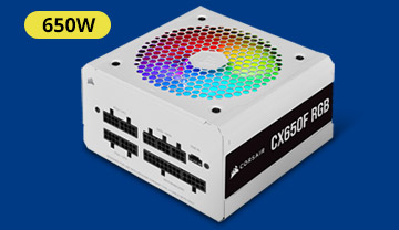 CORSAIR CX650F RGB White 650W 80+ Bronze Power Supply 