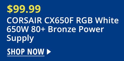 CORSAIR CX650F RGB White 650W 80+ Bronze Power Supply 
