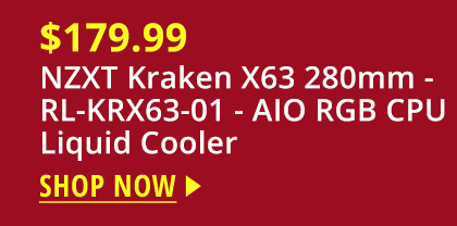 NZXT Kraken X63 280mm - RL-KRX63-01 - AIO RGB CPU Liquid Cooler 