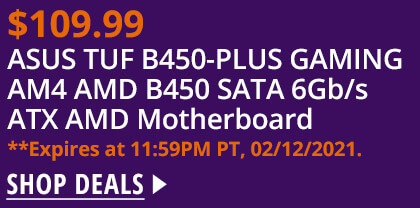 ASUS TUF B450-PLUS GAMING AM4 AMD B450 SATA 6Gb/s ATX AMD Motherboard