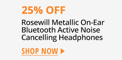 Rosewill Metallic On-Ear Bluetooth Active Noise Cancelling Headphones