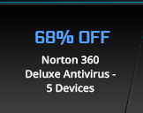 68% OFF Norton 360 Deluxe Antivirus - 5 Devices
