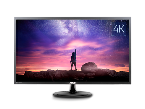ASUS VP28UQG 28" Ultra HD 3840 x 2160 4K Resolution 1ms 2 x HDMI, DisplayPort FreeSync Technology Asus Eye Care with Ultra Low-Blue Light Flicker-Free Technology Widescreen LED Backlit LCD Monitor