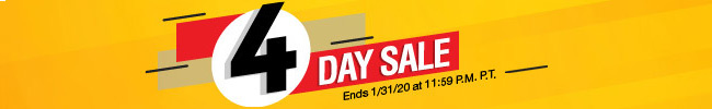 4 Day Sale -- Ends 01/31/2020 at 11:59PM P.T.