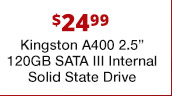Kingston A400 2.5" 120GB SATA III SSD