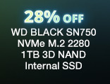 WD BLACK SN750 NVMe M.2 2280 1TB 3D NAND Internal SSD