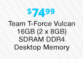 Team T-Force Vulcan 16GB (2 x 8GB) SDRAM DDR4 Desktop Memory