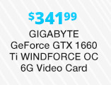 GIGABYTE GeForce GTX 1660 Ti WINDFORCE OC 6G Video Card