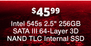 $45.99 - Intel 545s 2.5" 256GB SATA III 64-Layer 3D NAND TLC Internal SSD