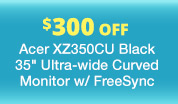 Acer XZ350CU Black 35" Ultra-wide Curved Monitor w/ FreeSync