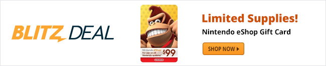 Blitz Deal - $5 OFF Nintendo eShop $99 Gift Card
