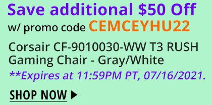 Corsair CF-9010030-WW T3 RUSH Gaming Chair - Gray/White