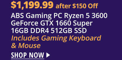 ABS Gaming PC Ryzen 5 3600 GeForce GTX 1660 Super  16GB DDR4 512GB SSD