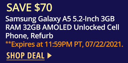 Samsung Galaxy A5 5.2-Inch 3GB RAM 32GB AMOLED Unlocked Cell Phone, Refurb 