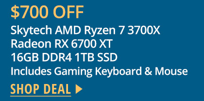 Skytech AMD Ryzen 7 3700X Radeon RX 6700 XT 16GB DDR4 1TB SSD Includes Gaming Keyboard & Mouse