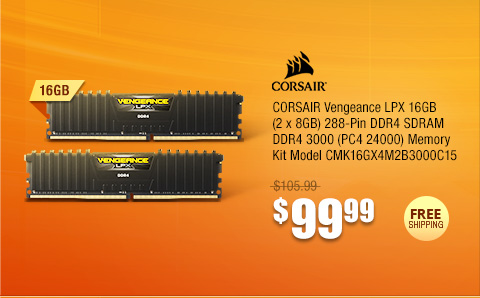 CORSAIR Vengeance LPX 16GB (2 x 8GB) 288-Pin DDR4 SDRAM DDR4 3000 (PC4 24000) Memory Kit