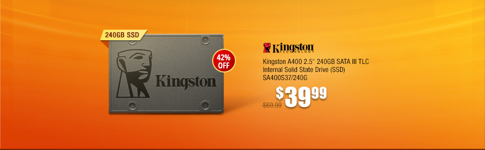 Kingston A400 2.5" 240GB SATA III TLC Internal Solid State Drive (SSD) 