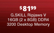 G.SKILL Ripjaws V 16GB (2 x 8GB) DDR4 3200 Desktop Memory