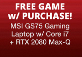 MSI GS75 Gaming Laptop w/ Core i7 + RTX 2080 Max-Q