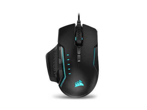 CORSAIR GLAIVE RGB PRO Comfort FPS/MOBA Optical Gaming Mouse, Black, 18000 dpi