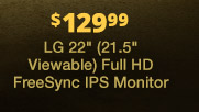 LG 22" (21.5" Viewable) Full HD FreeSync IPS Monitor