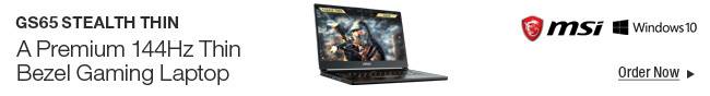 MSI -- Windows 10 -- GS65 STEALTH THIN -- A Premium 144Hz Thin Bezel Gaming Laptop