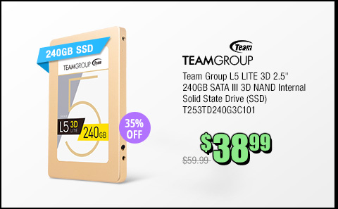 Team Group L5 LITE 3D 2.5" 240GB SATA III 3D NAND Internal Solid State Drive (SSD) T253TD240G3C101
