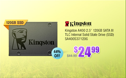 Kingston A400 2.5" 120GB SATA III TLC Internal Solid State Drive (SSD) SA400S37/120G