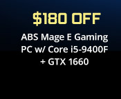 ABS Mage E Gaming PC w/ Core i5-9400F + GTX 1660