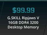 $99.99 G.SKILL Ripjaws V 16GB DDR4 3200 Desktop Memory