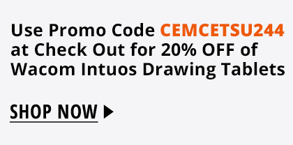 Use Promo Code CEMCETSU244 at Check Out for 20% OFF of Wacom Intuos Drawing Tablets