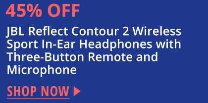 JBL Reflect Contour 2 Wireless Sport In-Ear Headphones with Three-Button Remote and Microphone