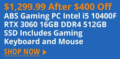 ABS Gaming PC Intel i5 10400F RTX 3060 16GB DDR4 512GB SSD Includes Gaming Keyboard and Mouse 
