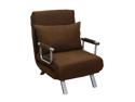 Homcom Folding Convertible Single Sleeper Sofa Bed with Pillow, Brown