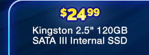 Kingston 2.5" 120GB SATA III Internal SSD