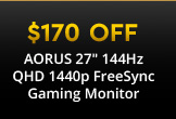 AORUS 27" 144Hz QHD 1440p FreeSync Gaming Monitor