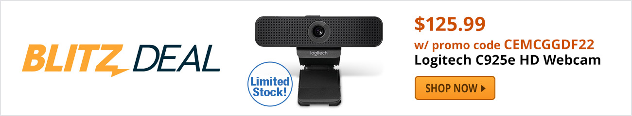 $125.99 w/ promo code CEMCGGDF22. Logitech C925e HD Webcam.