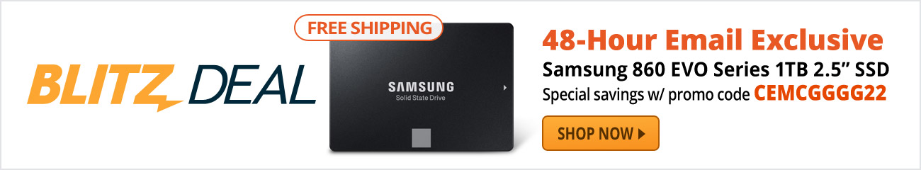 Blitz Deal - Samsung 860 EVO Series 1TB 2.5" SSD