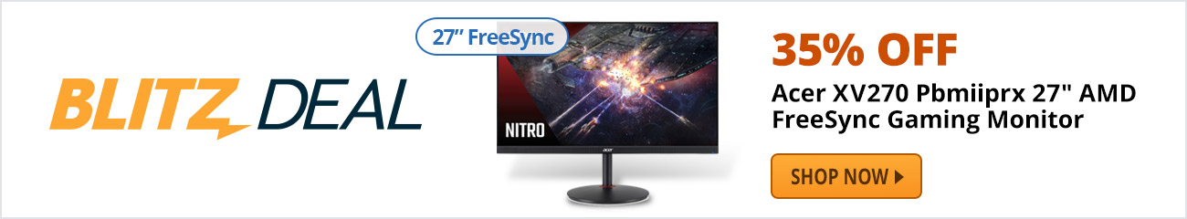 Blitz Deal - Acer XV270 Pbmiiprx 27" AMD FreeSync Gaming Monitor
