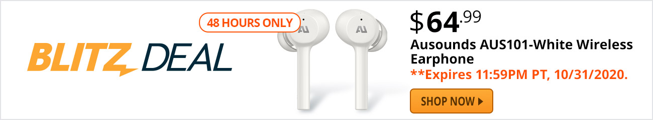 Blitz Deal - Ausounds AUS101-White Wireless Earphone