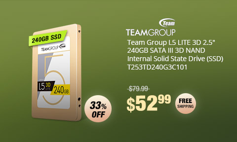 Team Group L5 LITE 3D 2.5" 240GB SATA III 3D NAND Internal Solid State Drive (SSD) T253TD240G3C101