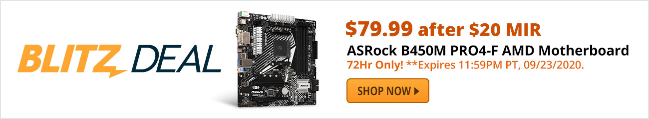 blitz deal: ASRock B450M PRO4-F AMD Motherboard 