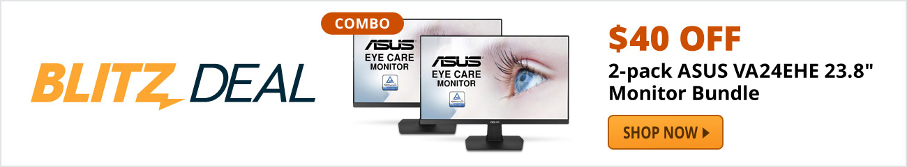 Blitz Deal - 2-pack Asus VA24EHE 23.8" Monitor Bundle