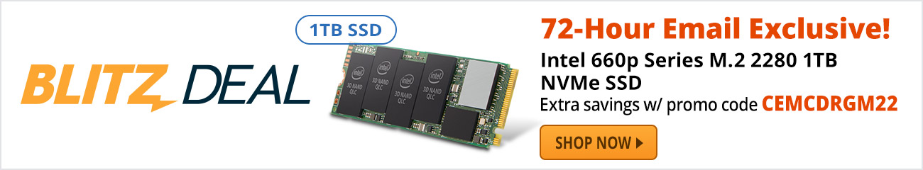 Blitz Deal - Intel 660p Series M.2 2280 1TB NVMe SSD