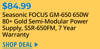 Seasonic FOCUS GM-650 650W 80+ Gold Semi-Modular Power Supply, SSR-650FM, 7 Year Warranty 
