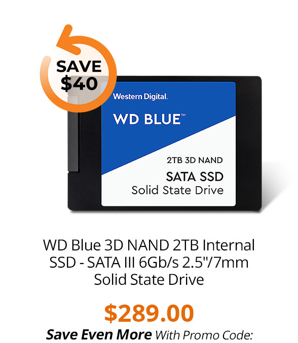 WD Blue 3D NAND 2TB Internal SSD - SATA III 6Gb/s 2.5"/7mm Solid State Drive