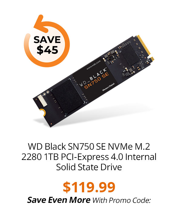 WD Black SN750 SE NVMe M.2 2280 1TB PCI-Express 4.0 Internal Solid State Drive
