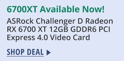 6700XT Available Now! ASRock Challenger D Radeon RX 6700 XT 12GB GDDR6 PCI Express 4.0 Video Card